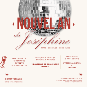 Réveillon Nouvel An 2026 à Montpellier | Soirée au Joséphine – Café Joseph